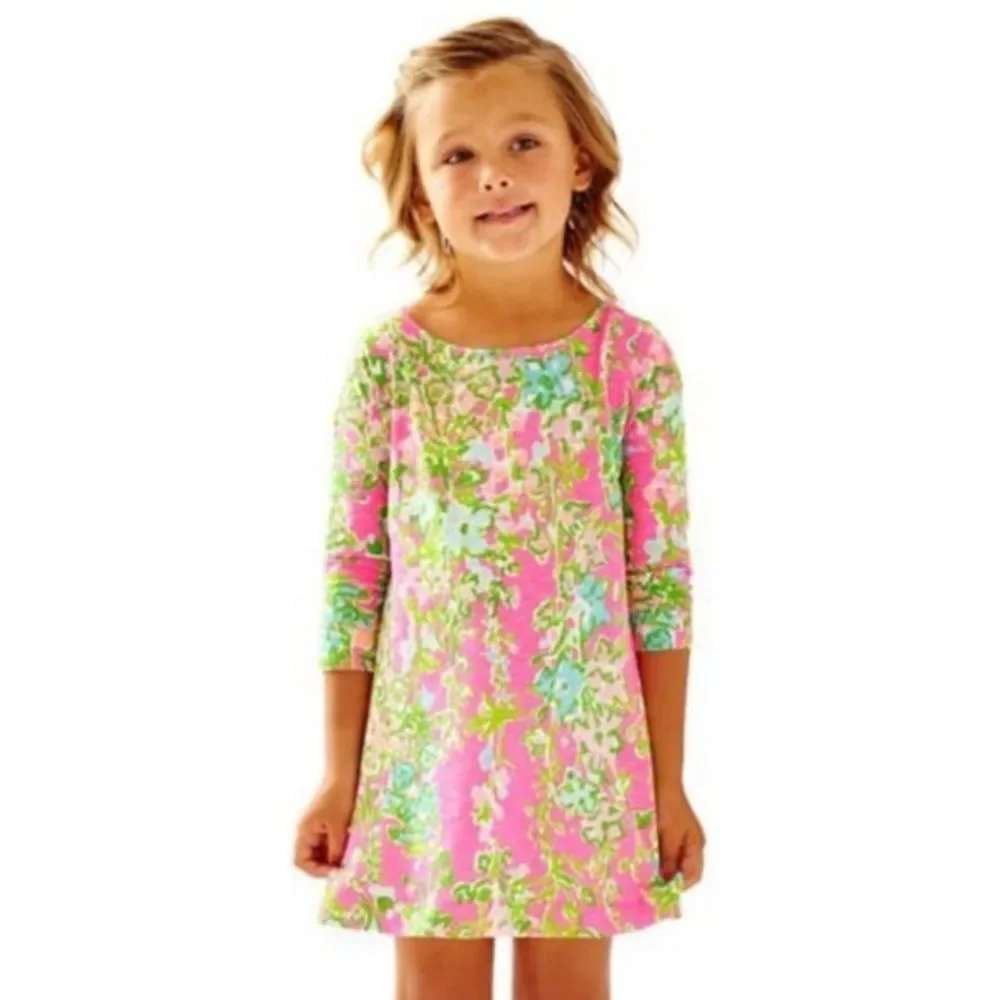 Lilly Pulitzer Mini Marlowe T-Shirt Dress 23492 Southern Charm Print Pink Green